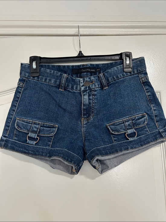 Calvin Klein Jeans Pants - Vintage Calvin Klein Jeans Blue Denim Cargo Pocket Shorts - Women